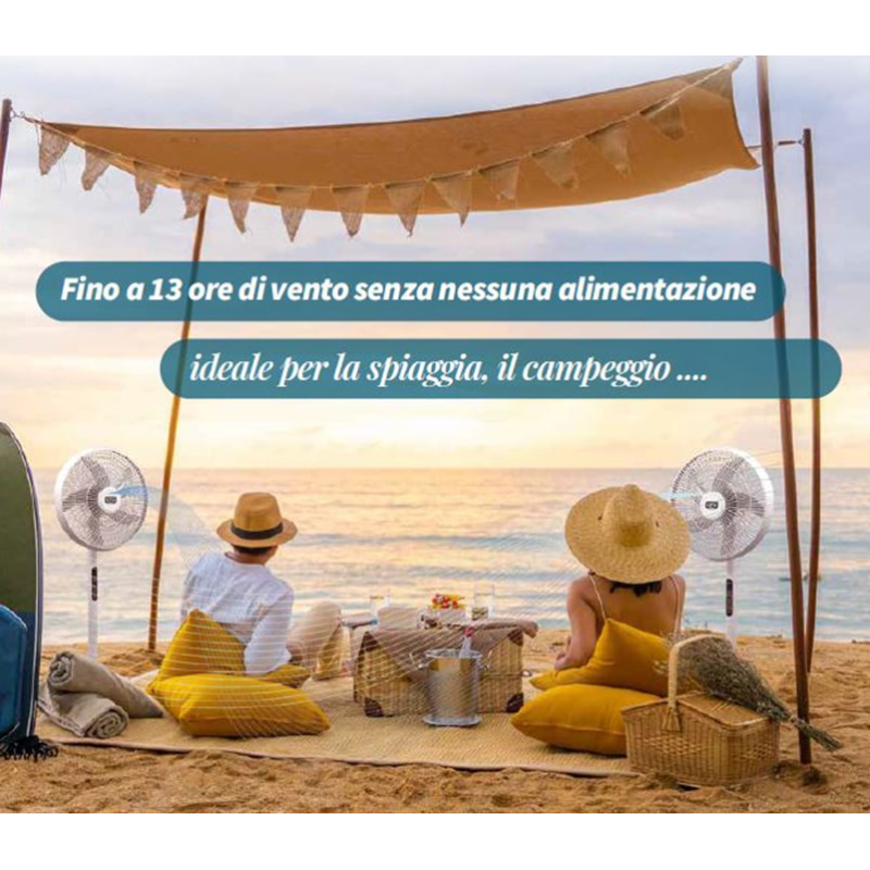 Ventilatore piantana ricaricabile tramite...