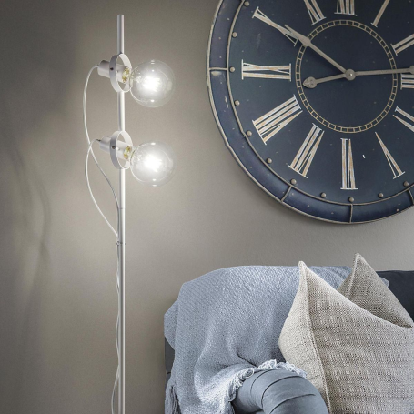 Piantana bianca 2 lampadine a vista moderna e luminosa RADIO PT" IDEALLUX BIANCA