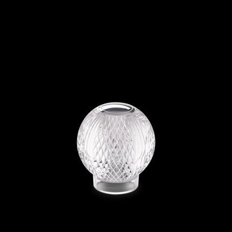 Lampada da tavolo ricaricabile A FORMA DI SFERA in acrilico effetto cristallo DIAMOND TL1 Ideal Lux