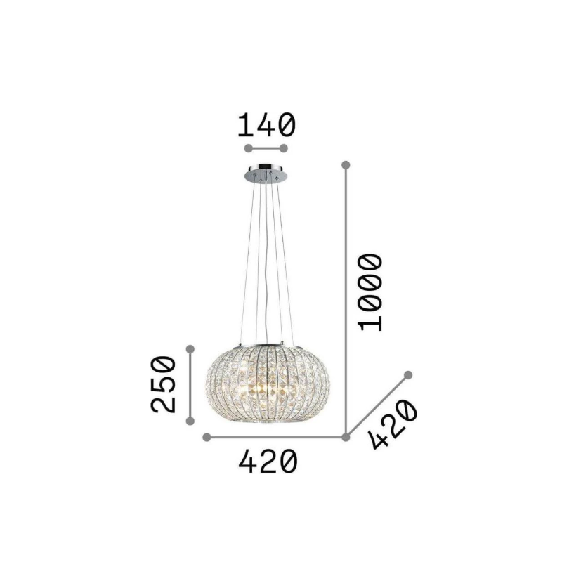 Lampadario sospensione montatura metallo...