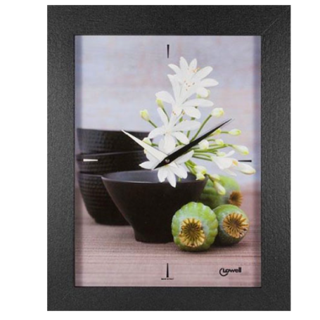 lowell 05483 OROLOGIO PRESTIGE RETTANGOLARE. CORNICE NERA.QUADRO.