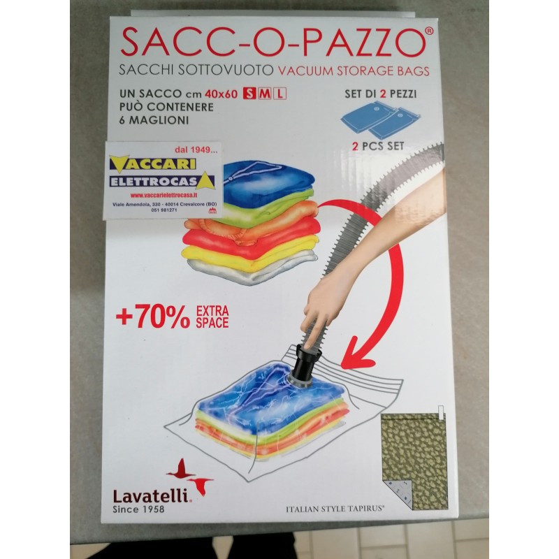 Set da 2 sacchi sottovuoto per maglioni cm 40x60 LAVATELLI 524