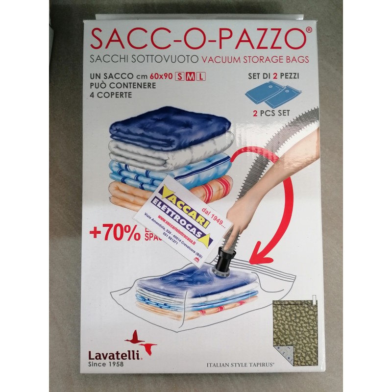 Set da 2 sacchi sottovuoto per coperte cm 60x90 M LAVATELLI 525