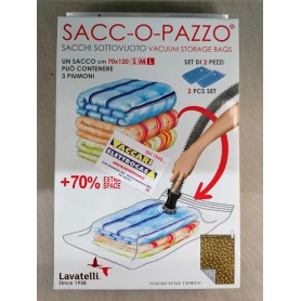 Set da 2 sacchi sottovuoto per piumoni cm 70x120 L...