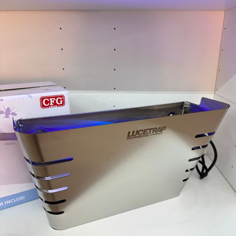 Cattura zanzare e insetti volanti con lampada UV-A e carta adesiva EZ018 LUCETRAP PROFESSIONAL CFG