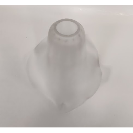 Vetro ricambio lampadario bianco satinato a forma di calla per E14.