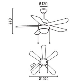 Ventilatore soffitto con luce 5 pale FARO VENETO 33318 2