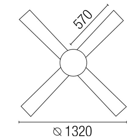 PALK Pala da soffitto con luce in acciaio satinato 4 pale in acero   PALK-FARO
