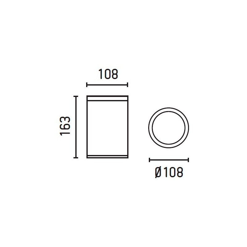 PLAFONIERA CILINDRO DA ESTERNO COLORE FARO TASA 2