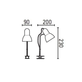 Lampada da tavolo con pinza BLU - FARO mod. MERLIN 51905 2