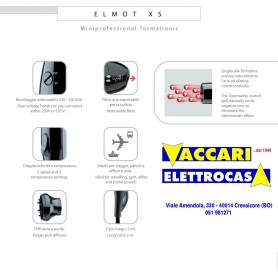 ASCIUGACAPELLI  VIAGGIO con diffusore a punte ELMOT XS 2