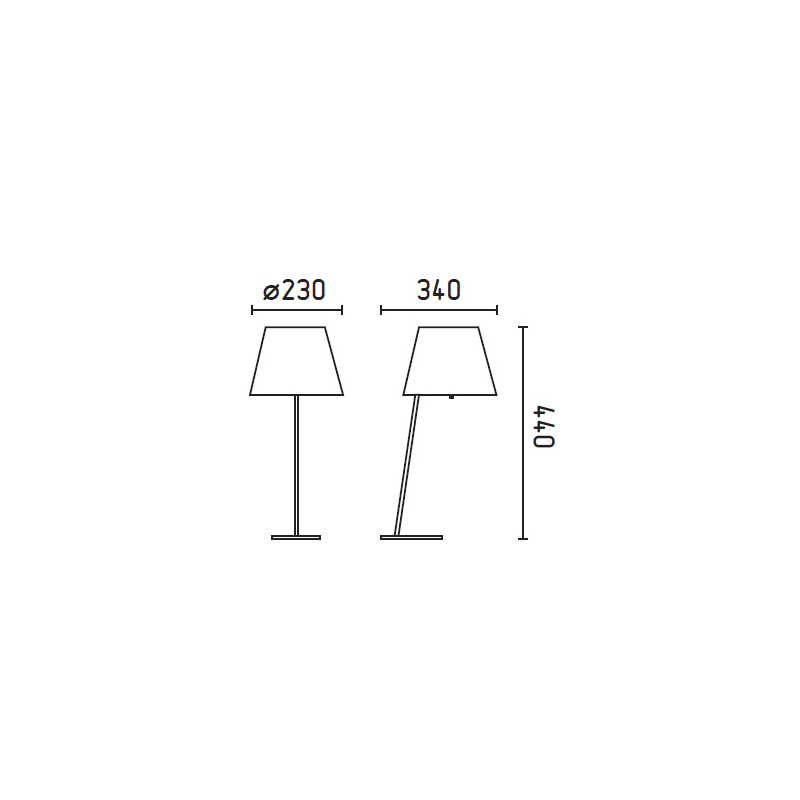 Lampada da tavolo acciaio e paralume bianco...