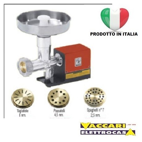 TORCHIO PER PASTA ELETTRICO CON TRAFILE IN OTTONE NEW OMRA MINIPROFESSIONAL