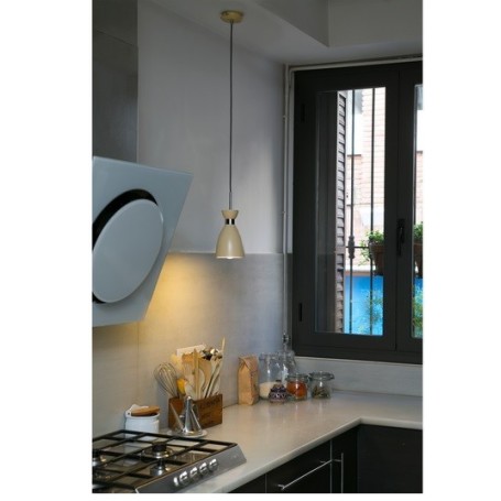 Piccolo lampadario RETRO FARO 20017  VERDE OLIVA STILE ANNI 50