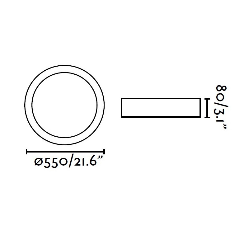 PLAFONIERA BIANCA DIAM 55 CM LED 42W COCOTTE FARO 