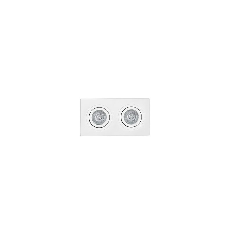 FARETTO INCASSO DOPPIO RADON FARO DA SOFFITTO ORIENTABILE  IN ALLUMINIO COLORE BIANCO RETTANGOLARE