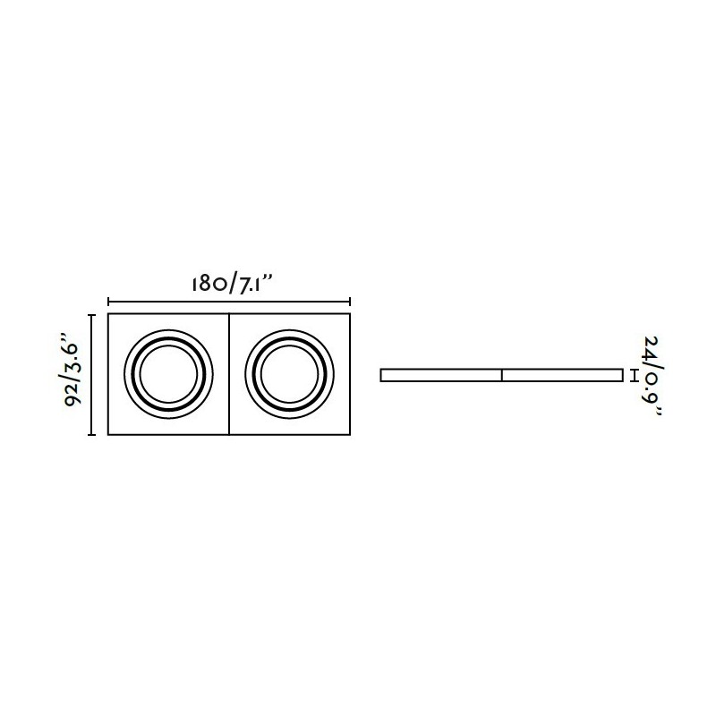 FARETTO INCASSO DOPPIO RADON FARO DA SOFFITTO...