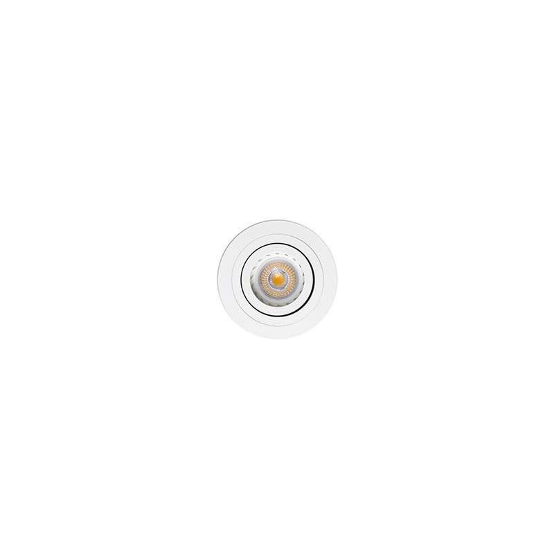 LAMPADA A FARETTO TONDO  INCASSO DA SOFFITTO ORIENTABILE IN ALLUMINIO COLORE BIANCO