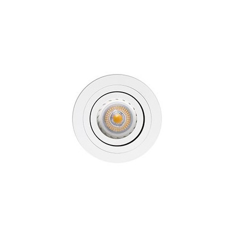 LAMPADA A FARETTO TONDO  INCASSO DA SOFFITTO ORIENTABILE IN ALLUMINIO COLORE BIANCO