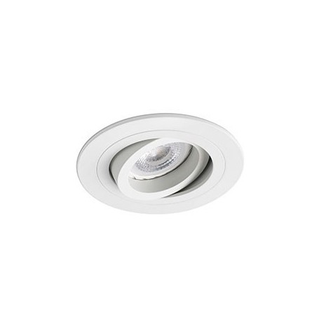 LAMPADA A FARETTO TONDO  INCASSO DA SOFFITTO ORIENTABILE IN ALLUMINIO COLORE BIANCO