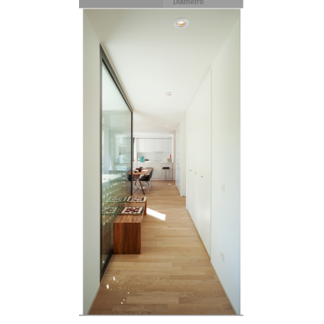 LAMPADA A FARETTO TONDO  INCASSO DA SOFFITTO ORIENTABILE IN ALLUMINIO COLORE BIANCO