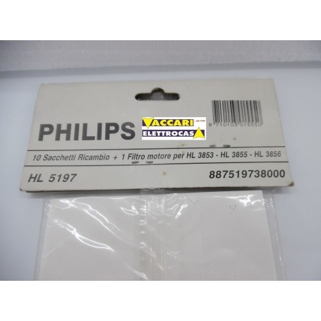 SACCHETTI per ASPIRAPOLVERE PHILIPS HL3853 HL3855 HL3856