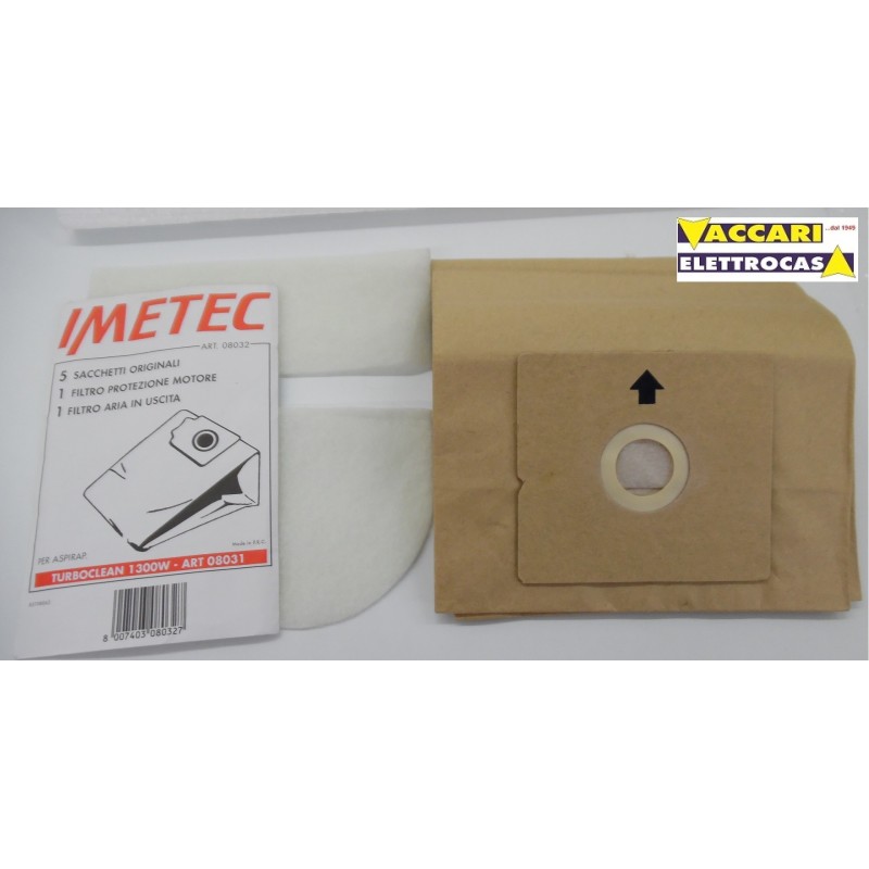 SACCHETTI IMETEC per Aspirapolvere TURBOCLEAN 1300W 08031