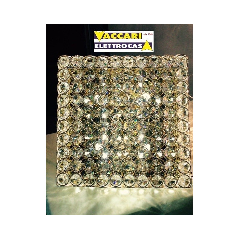 Plafoniera quadrata con Cristalli molati e...