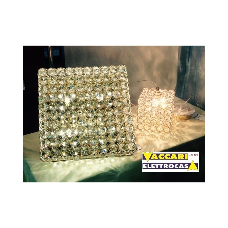 Plafoniera quadrata con Cristalli molati e...