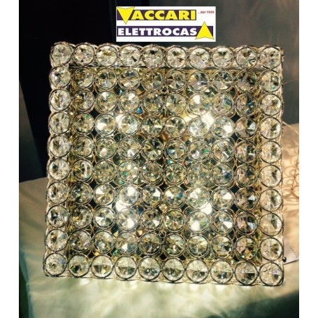 Plafoniera quadrata con Cristalli molati e montatura cromata ADMIRAL cromo PL4