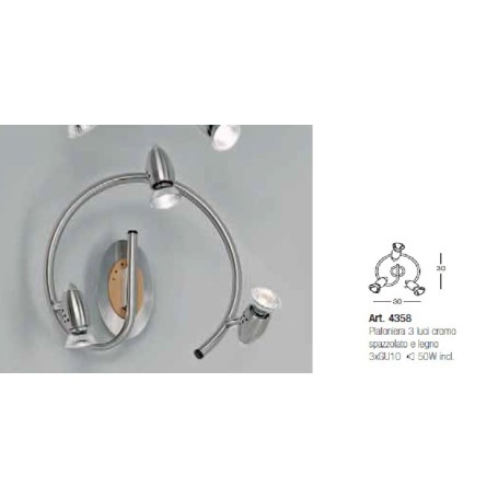 PERENZ 4358 PLAFONIERA CIRCOLARE 3 FARETTI