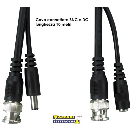 Cavo connettore BNC e DC per Videosorveglianza metri 10