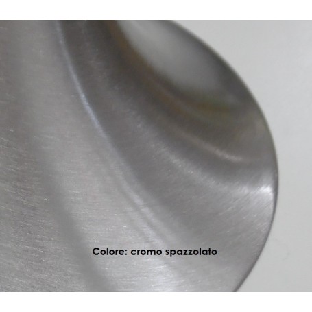 PLAFONIERA PIRAMIDE PICCOLA CM19 CONO INOX/BIANCO/SATINATO con lampada a vista