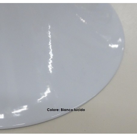PLAFONIERA PIRAMIDE PICCOLA CM19 CONO INOX/BIANCO/SATINATO con lampada a vista