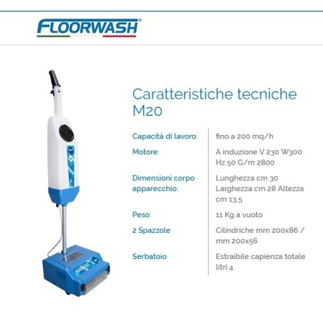 LAVAPAVIMENTI A RULLI FLOORWASH M20 RULLO DA 20CM
