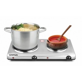 PIASTRA ELETTRICA DOPPIA INOX CON TERMOSTATO 2