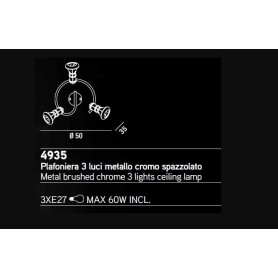 PLAFONIERA 3 FARETTI CIRCOLARI E27 INOX PERENZ 4935 2