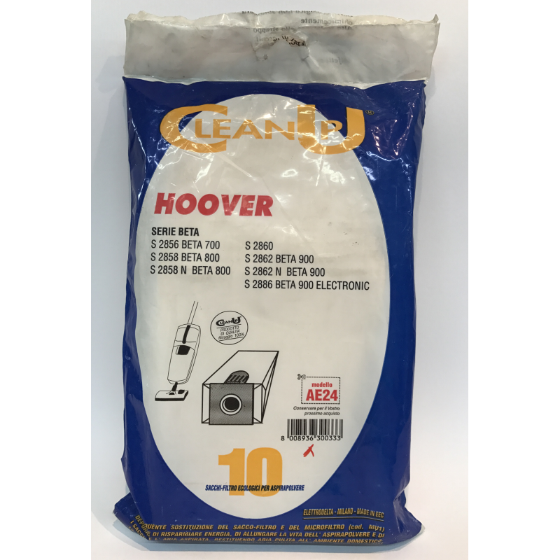 SACCHETTI ASPIRAPOLVERE PER SCOPA ELETTRICA HOOWER SERIE BETA CLEANUP BETA 700 S2858 S2860