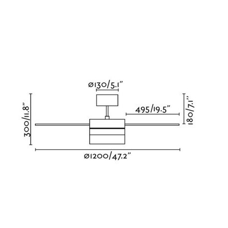 Ventilatore da soffitto Panay FARO 33608 diametro cm122 a 3 pale