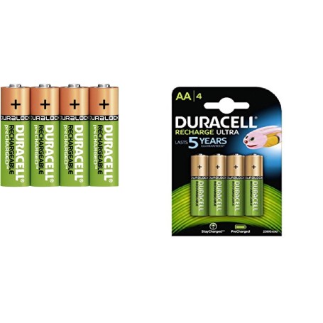 Batterie AA DURACELL RICARICABILI confezione da 4