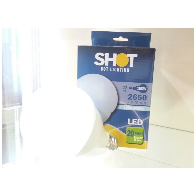 LAMPADINA LED GLOBO LUCE FREDDA 22WATT