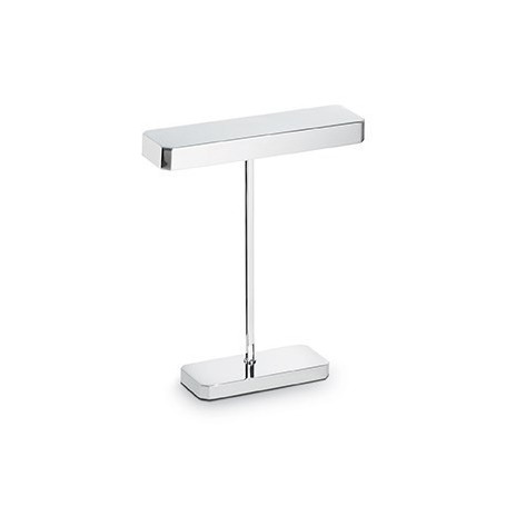 Lampada da tavolo con montatura e diffusore interamente in metallo rifinito in cromo . IDEAL LUX LUMI TL2