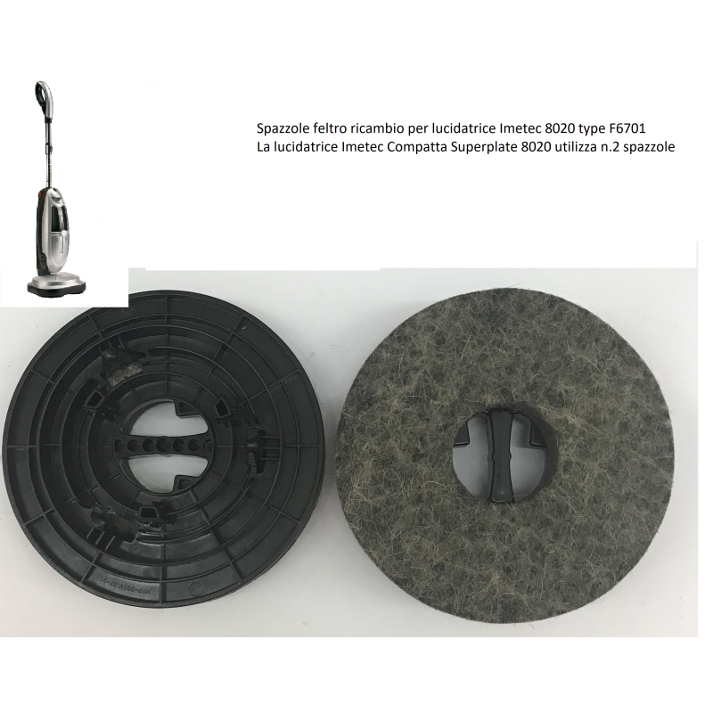 Spazzole in feltro coppia, per lucidatrice IMETEC 8020 cod. G63210