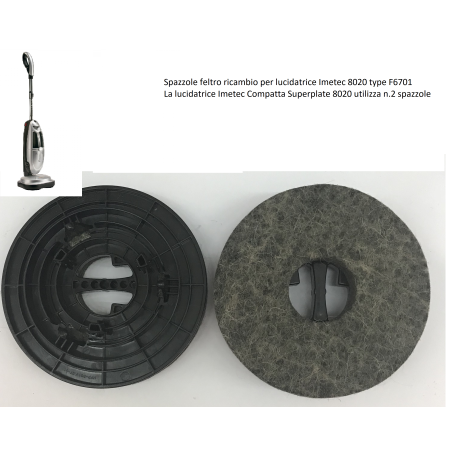 Spazzole in feltro coppia, per lucidatrice IMETEC 8020 cod. G63210