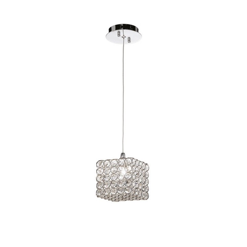 Piccolo lampadario quadrato con cristalli e...