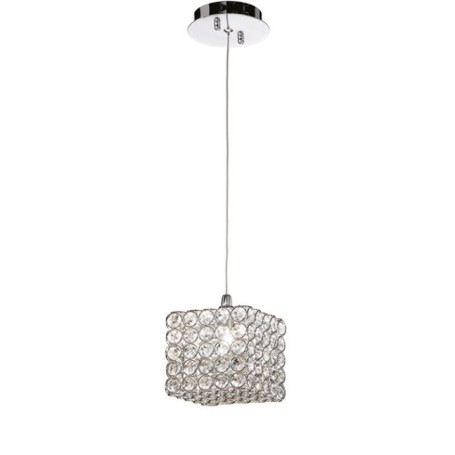 Piccolo lampadario quadrato con cristalli e cromo lucido ADMIRAL SP1