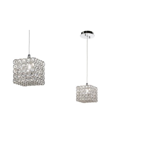 Piccolo lampadario quadrato con cristalli e cromo lucido ADMIRAL SP1
