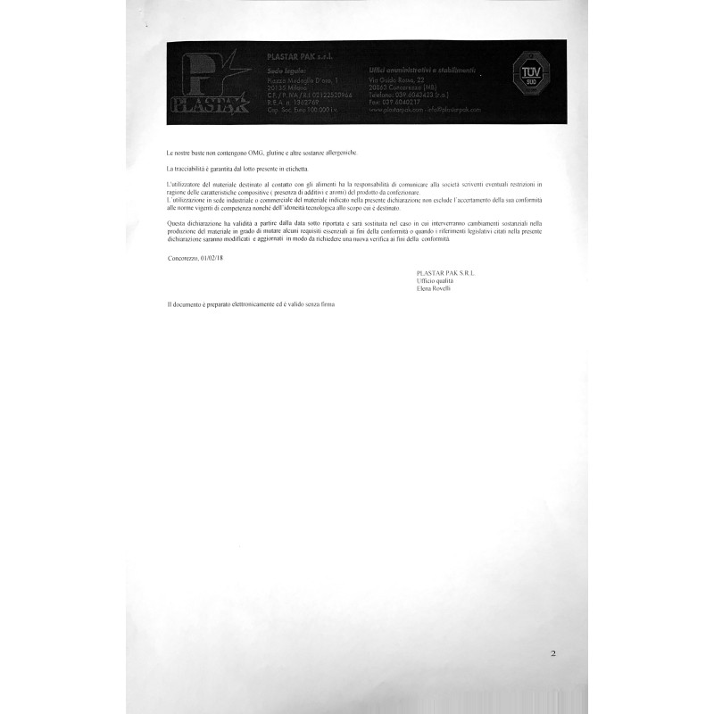 Sacchi PLASTAR PAK per SOTTOVUOTO