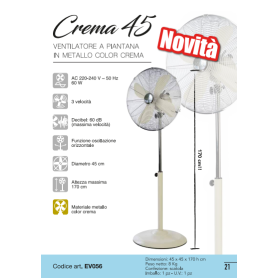 Ventilatore CFG,45 da terra in metallo,colore crema  2