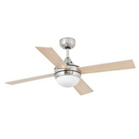 Ventilatore a soffitto color nichel opaco, con luce, 4 pale MINI ICARIA FARO 2